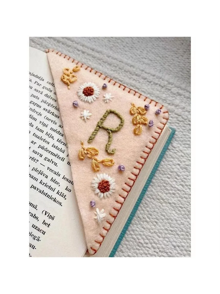 Embroidered Corner Bookmark