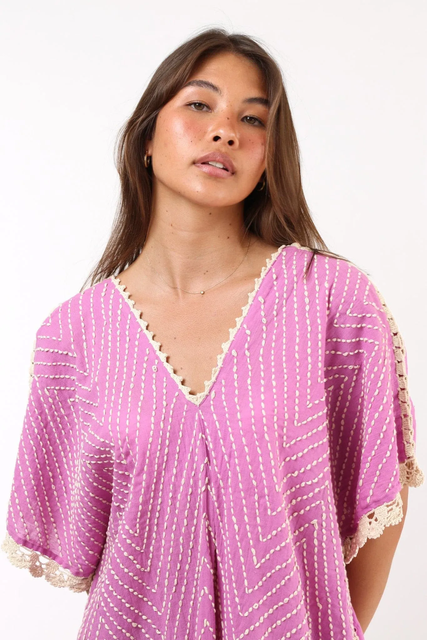 EMBROIDERED KAFTAN DRESS MALIA