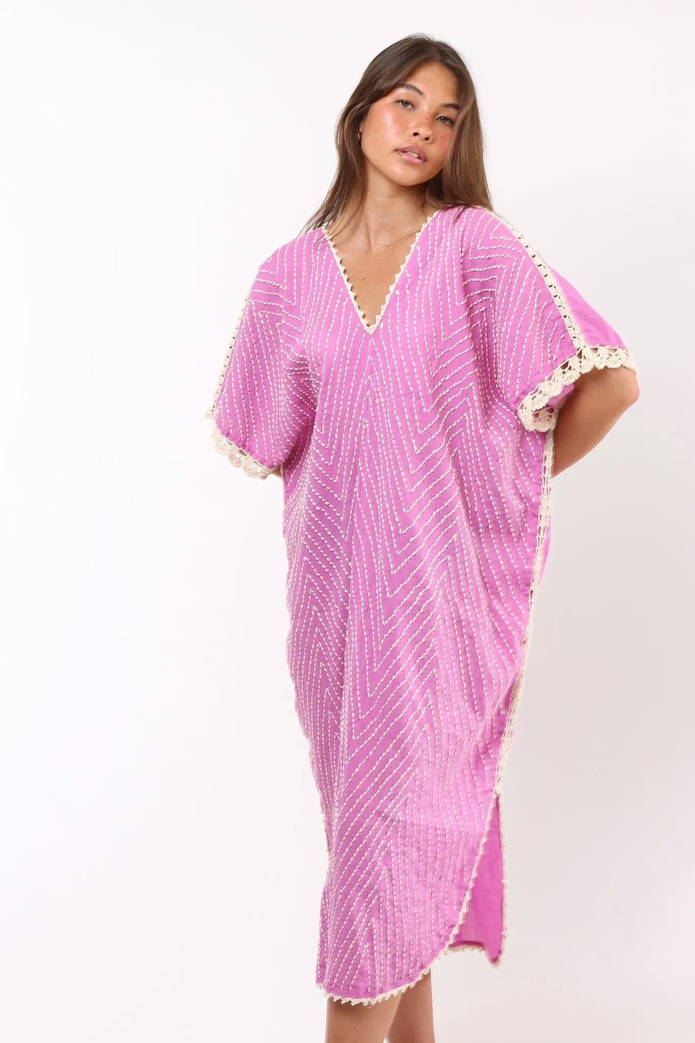 EMBROIDERED KAFTAN DRESS MALIA