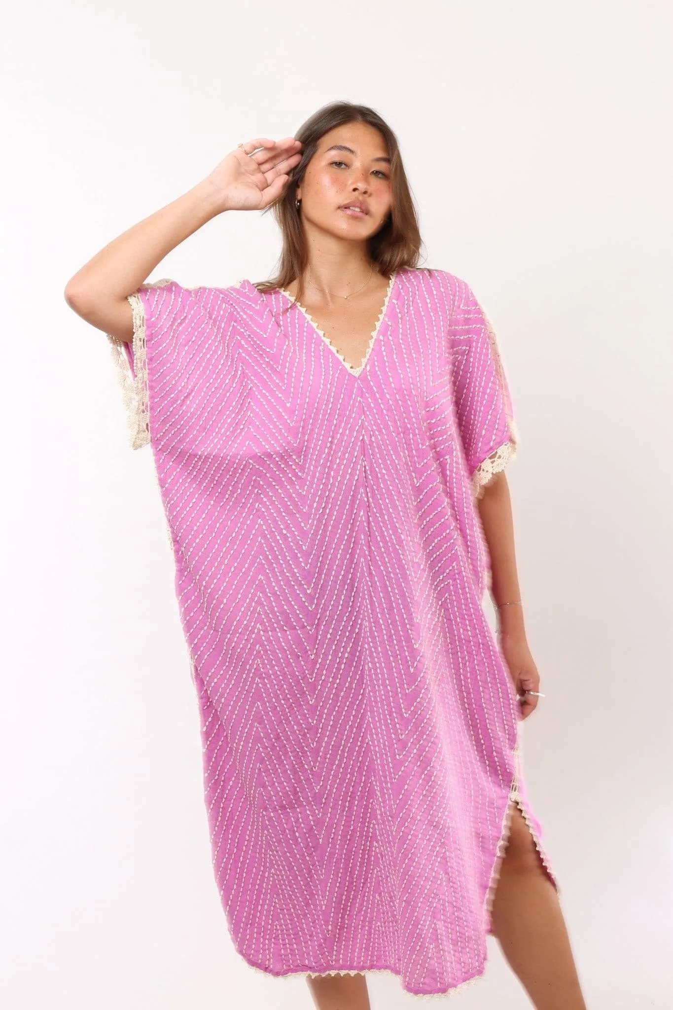 EMBROIDERED KAFTAN DRESS MALIA