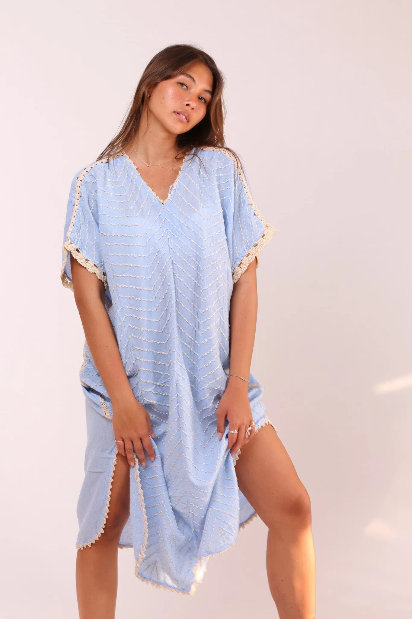 EMBROIDERED KAFTAN DRESS MALIA