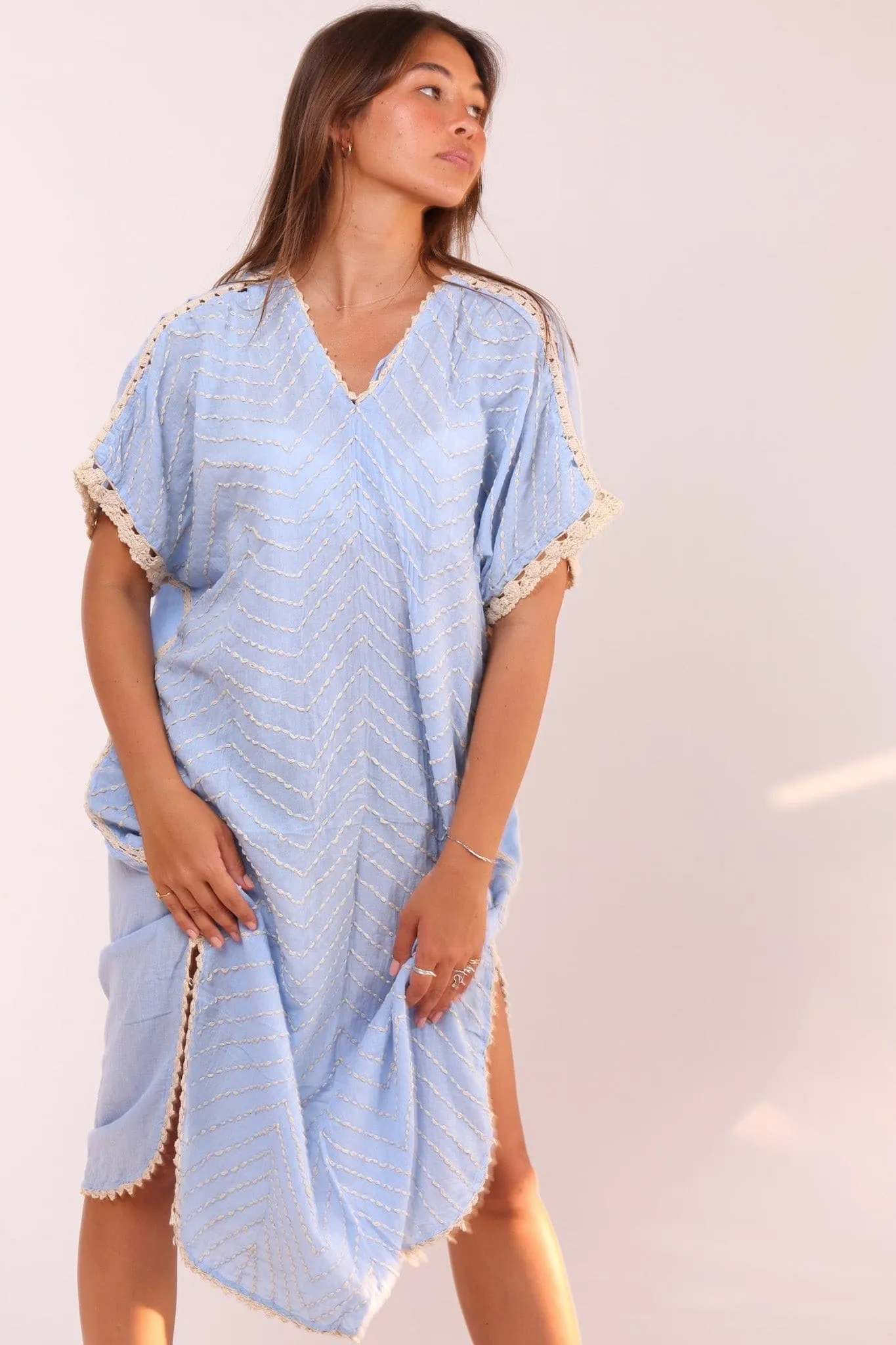 EMBROIDERED KAFTAN DRESS MALIA