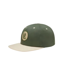 EMBROIDERED LOGO CAP - GREEN/IVORY