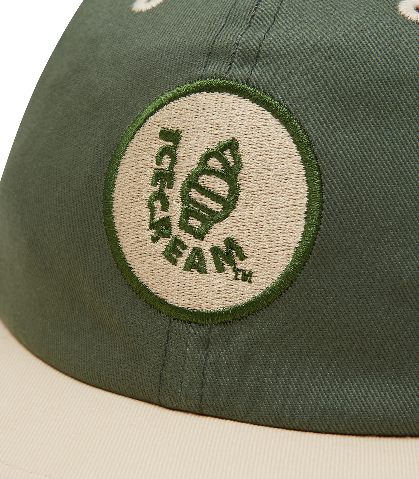 EMBROIDERED LOGO CAP - GREEN/IVORY