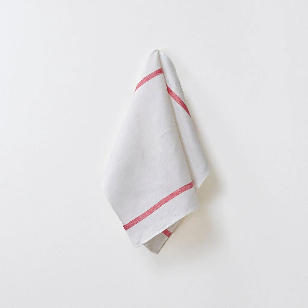 Fog Linen Kitchen Cloth: Red Stripe