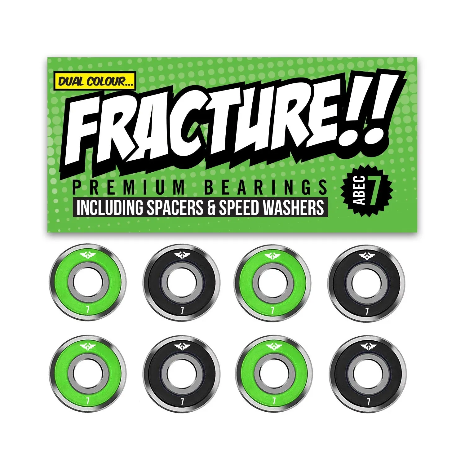 Fracture Premium Abec 7 Green & Black Bearings