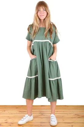 Fremantle Market Dress Sage in Tencel