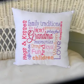 Grandma Subway art embroidered pillow, Gift for Grandma