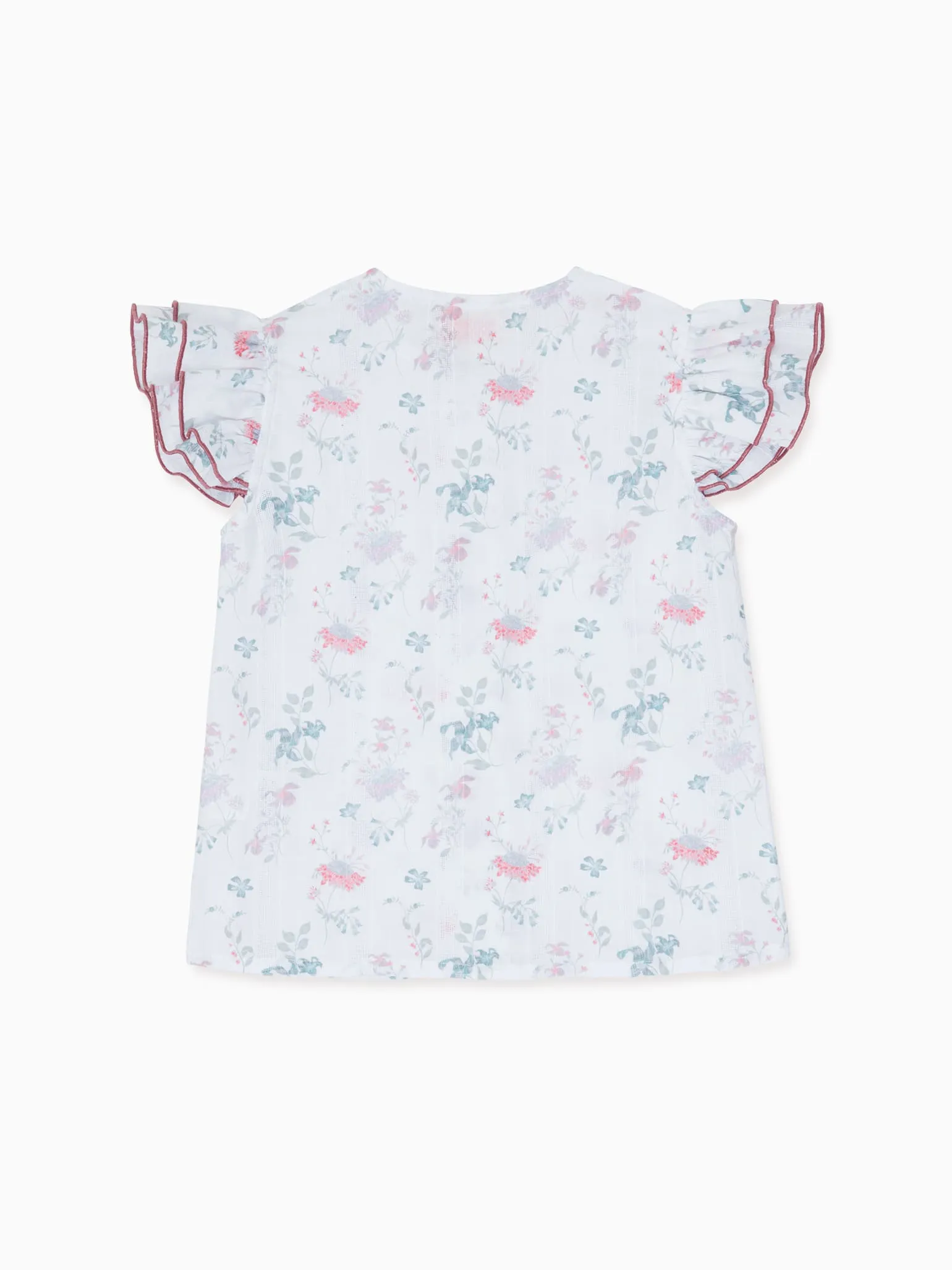 Ivory Floral Dayana Girl Cotton Shirt