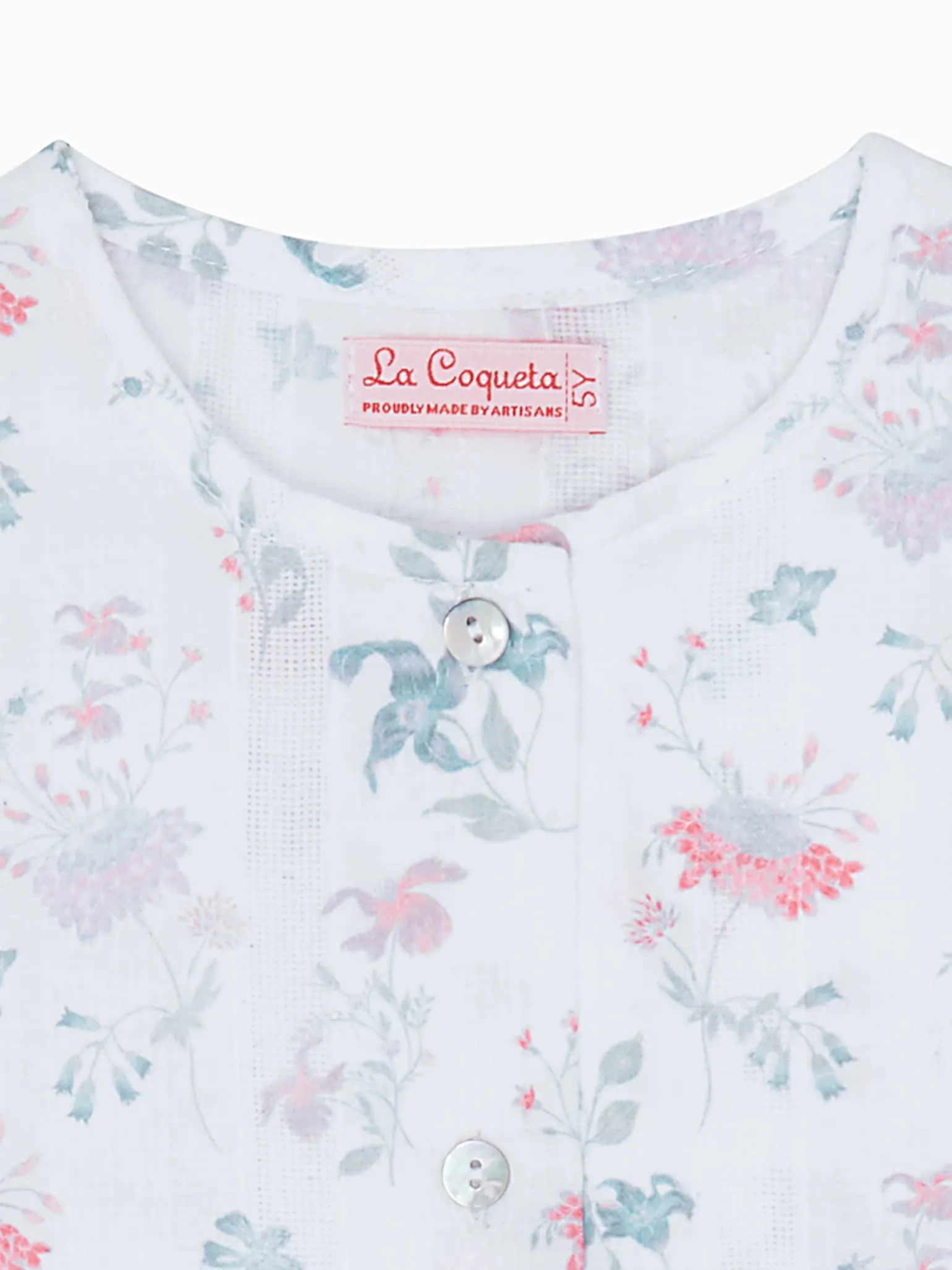 Ivory Floral Dayana Girl Cotton Shirt