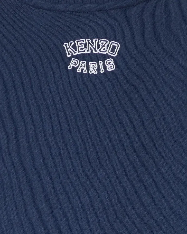 Kenzo Tiger Navy Embroidered  Cotton Sweatshirt