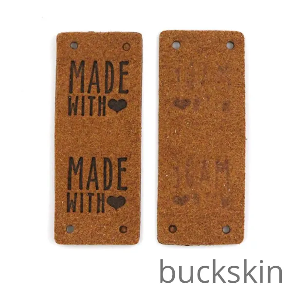 Labels/Tags Faux Suede Fold-Over: Made with Heart