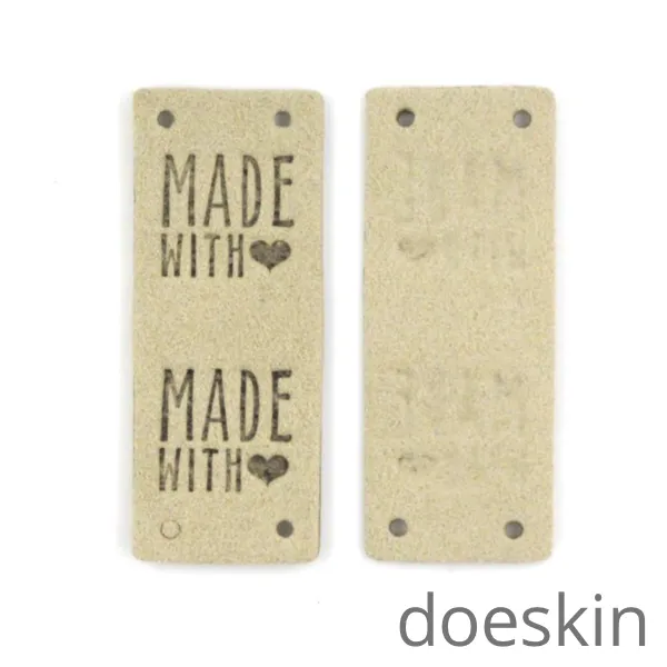 Labels/Tags Faux Suede Fold-Over: Made with Heart