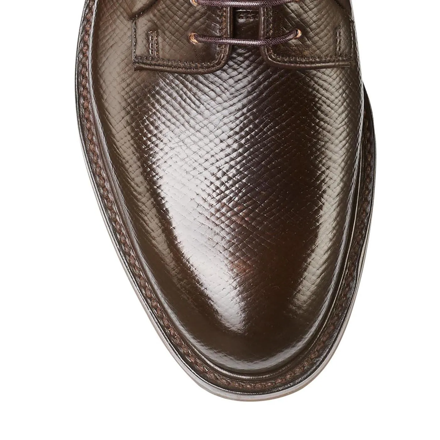 Lanark 5 Dark Brown Hatch Grain Cordovan