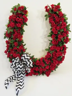 Large Horse-shoe Wreath with Roses