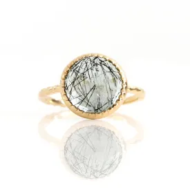 LEGACY RING - BLACK RUTILE QUARTZ & GOLD