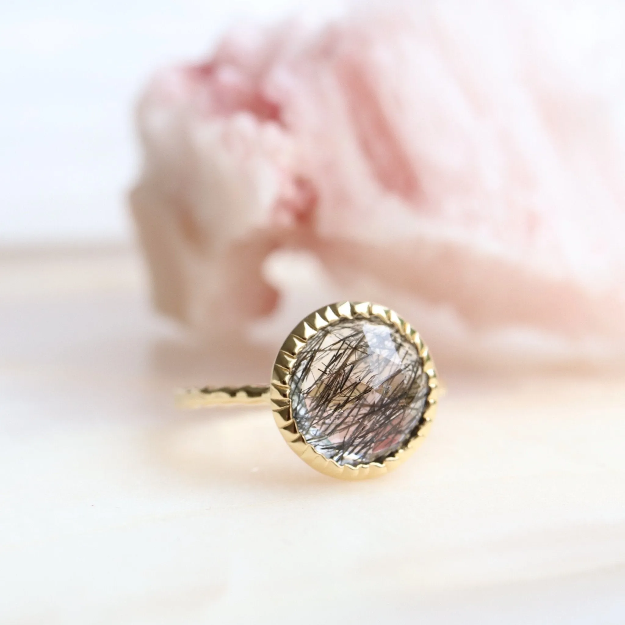 LEGACY RING - BLACK RUTILE QUARTZ & GOLD