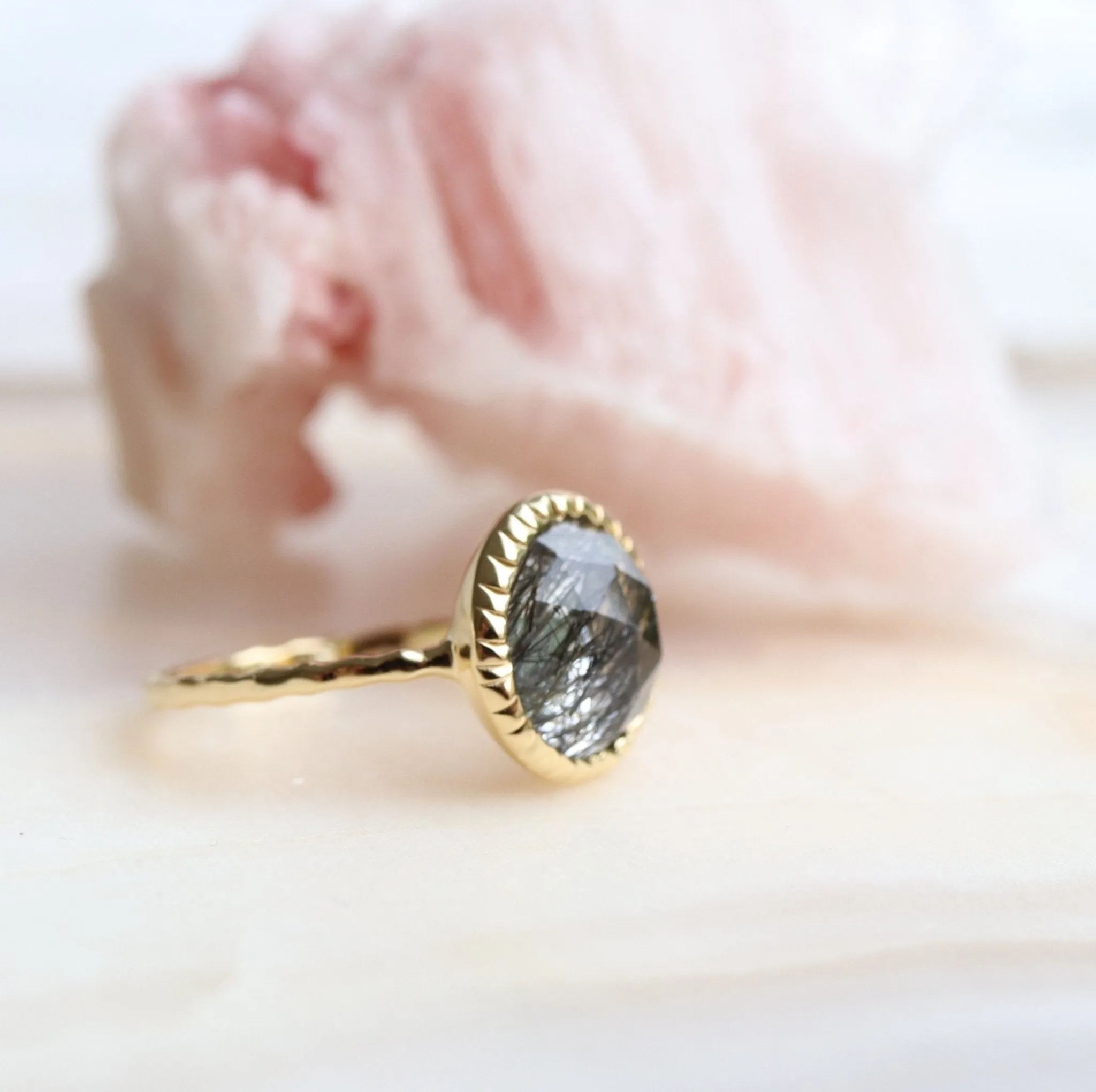 LEGACY RING - BLACK RUTILE QUARTZ & GOLD