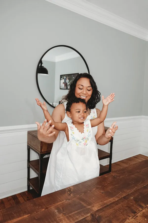 Little Girl Dress - Garland Mixed on White