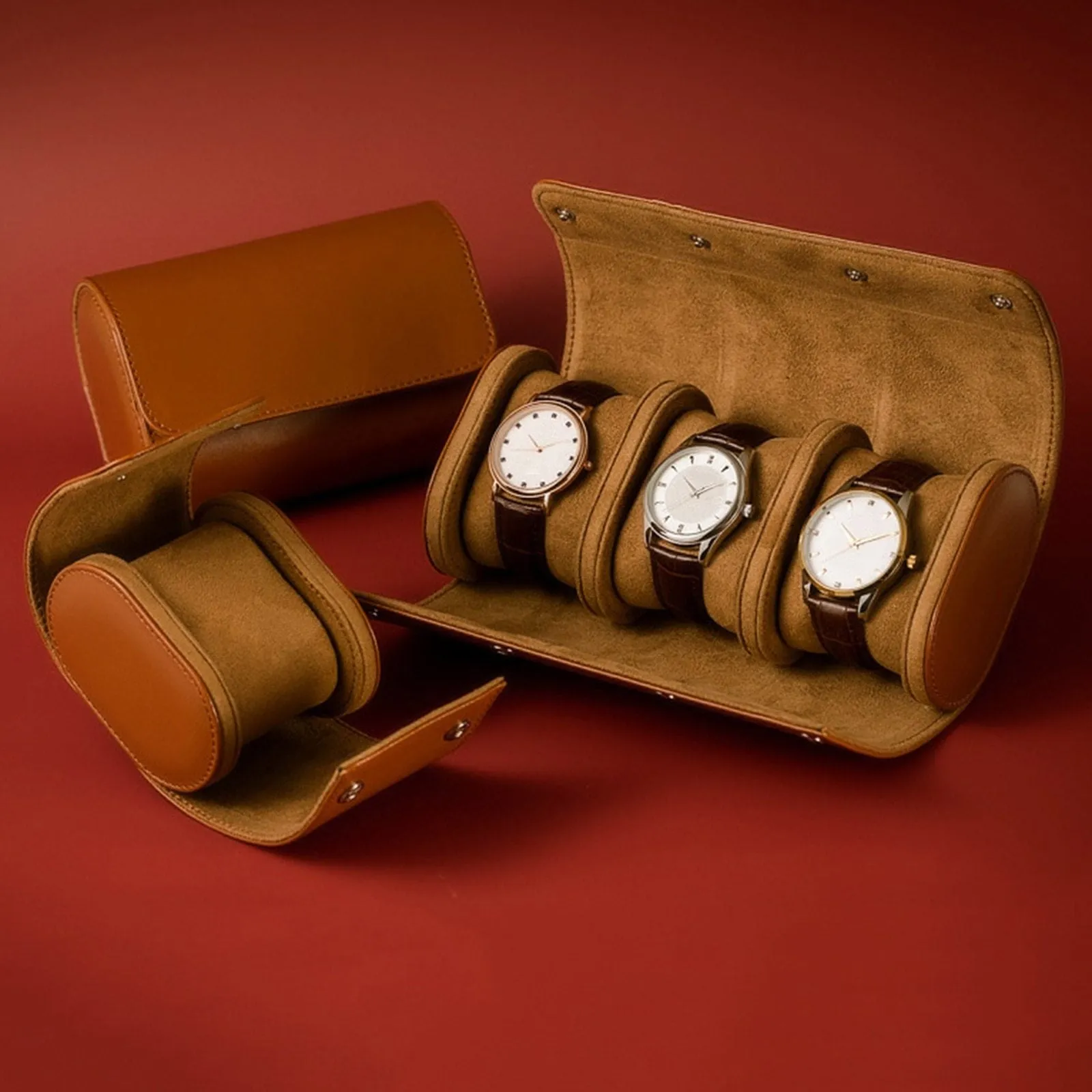 Mathis Leather Travel Watch Roll Case 1-3 Slots