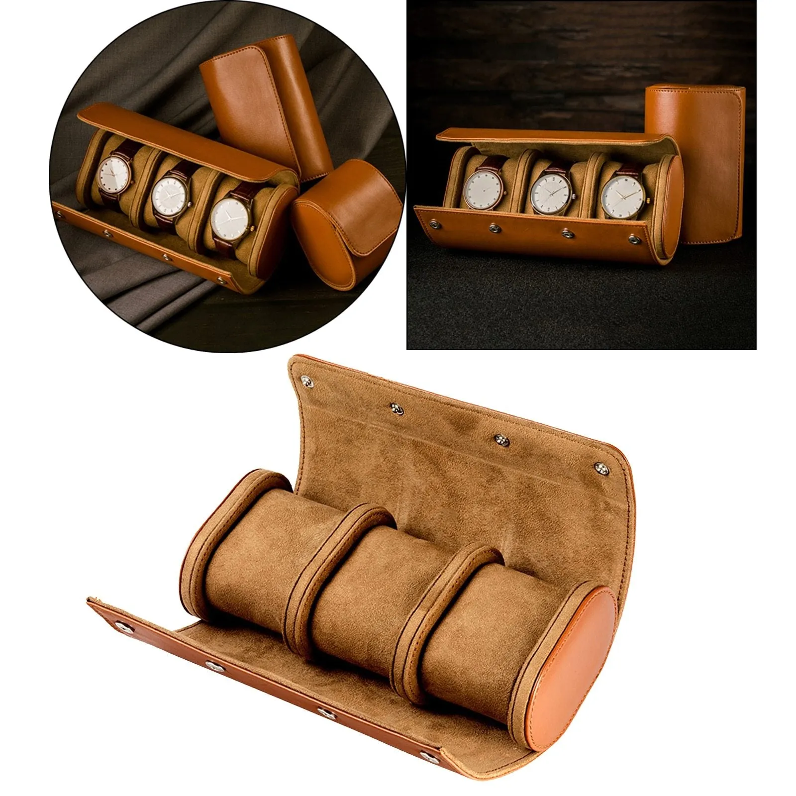 Mathis Leather Travel Watch Roll Case 1-3 Slots