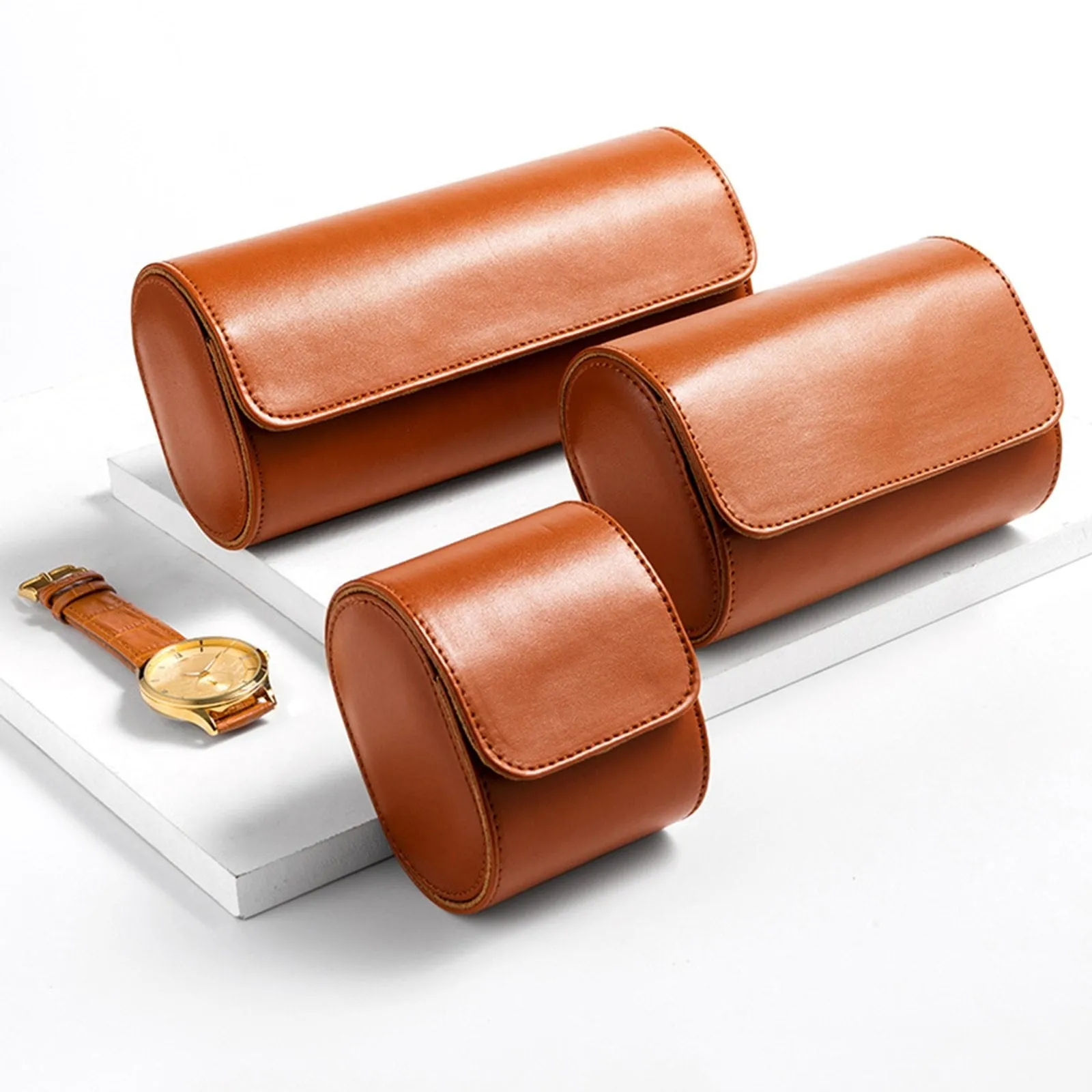 Mathis Leather Travel Watch Roll Case 1-3 Slots