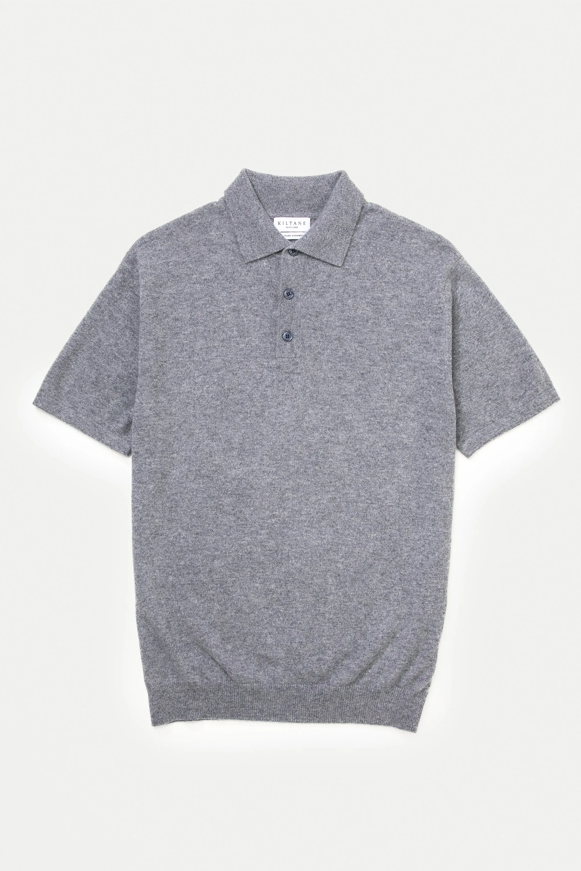 Meadows Short Sleeve Knitted Polo Shirt - Derby Grey