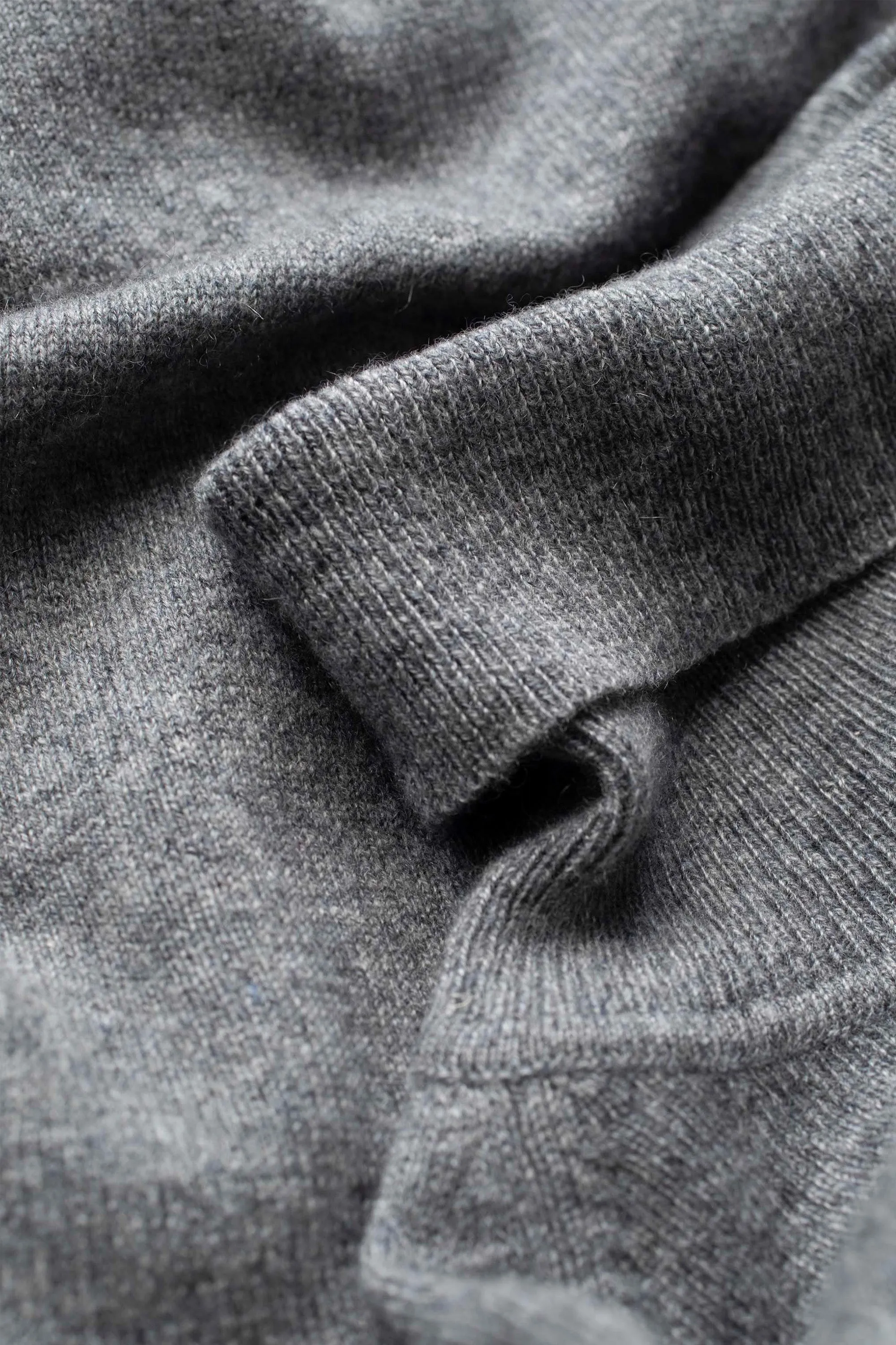 Men's Cashmere Roll Neck Jumper - Derby Grey