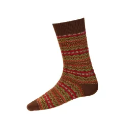 Men's Fair Isle Socks - Walnut