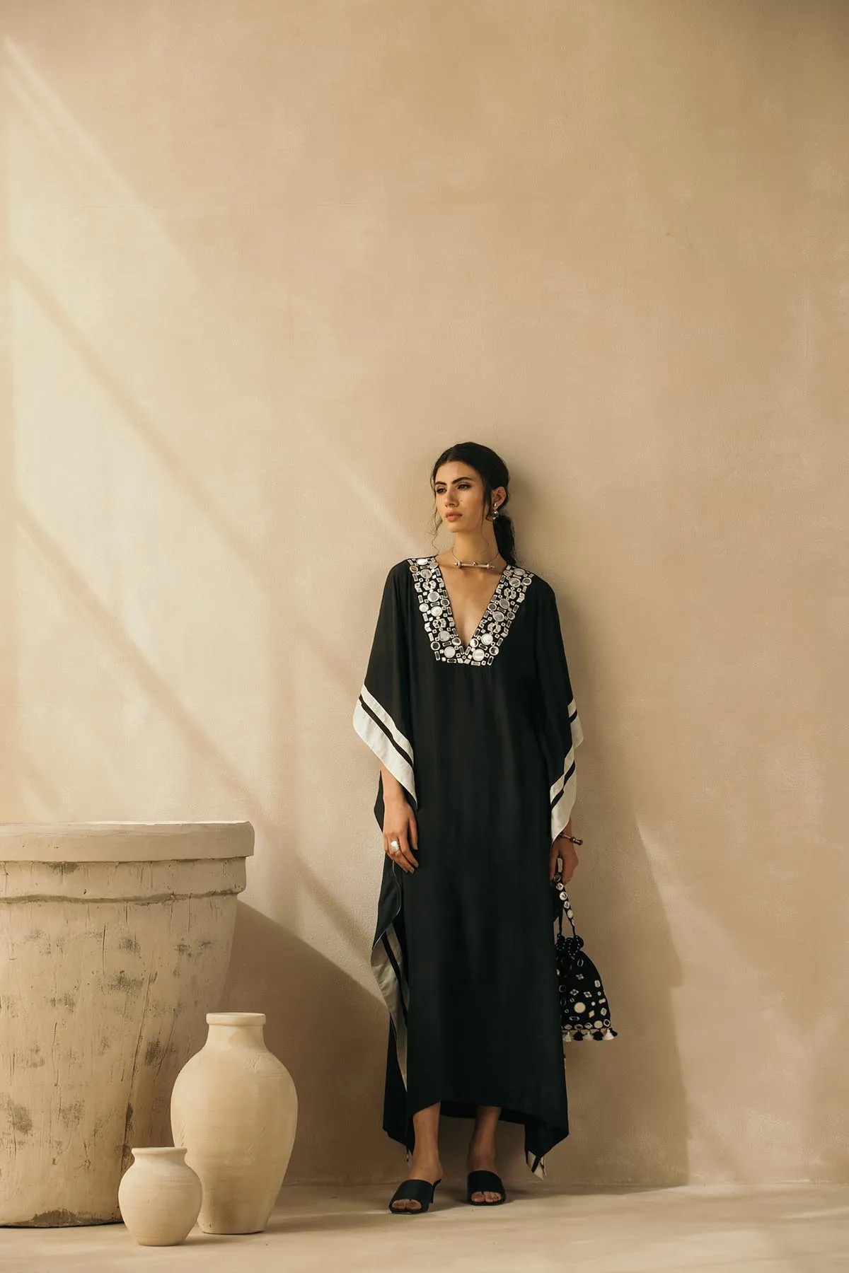 Midnight Black Mirror Kaftan