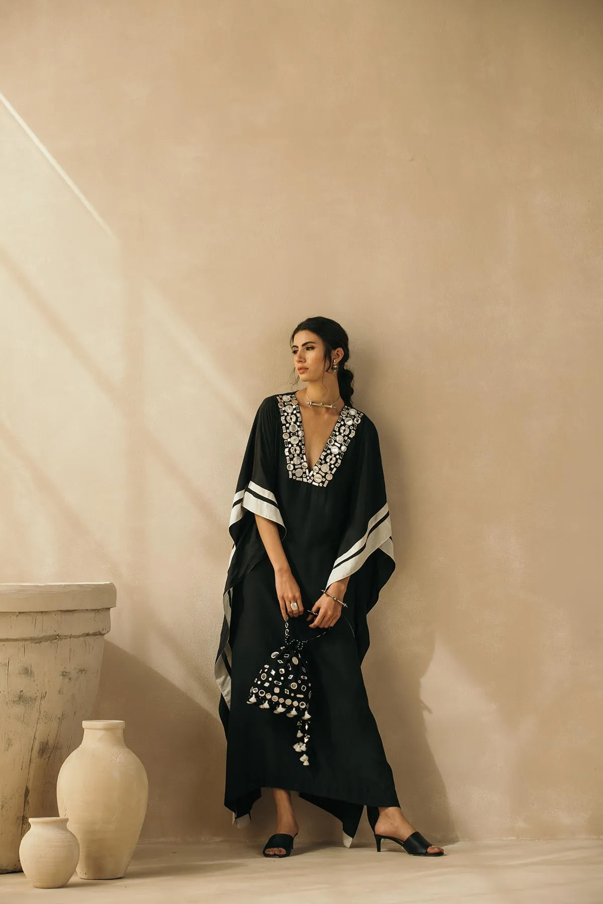 Midnight Black Mirror Kaftan