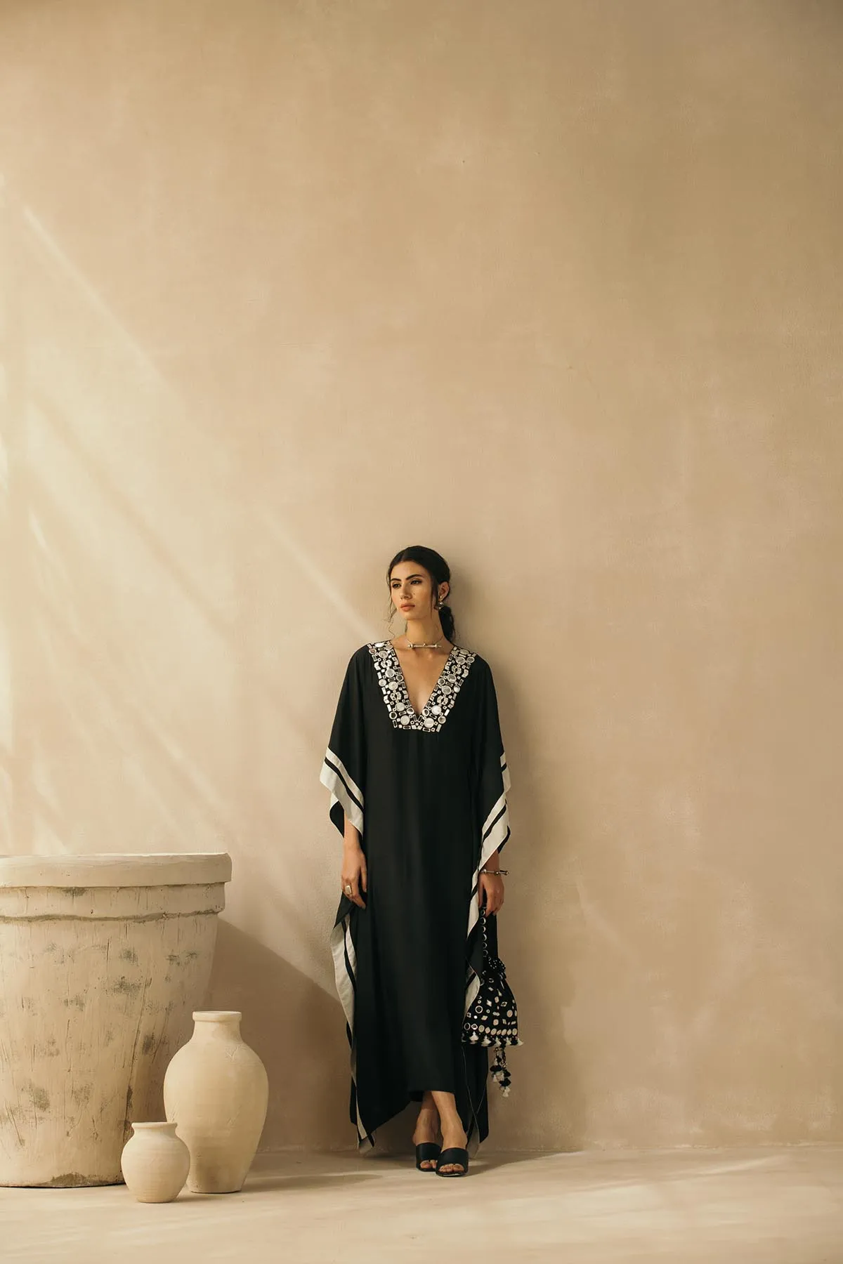 Midnight Black Mirror Kaftan