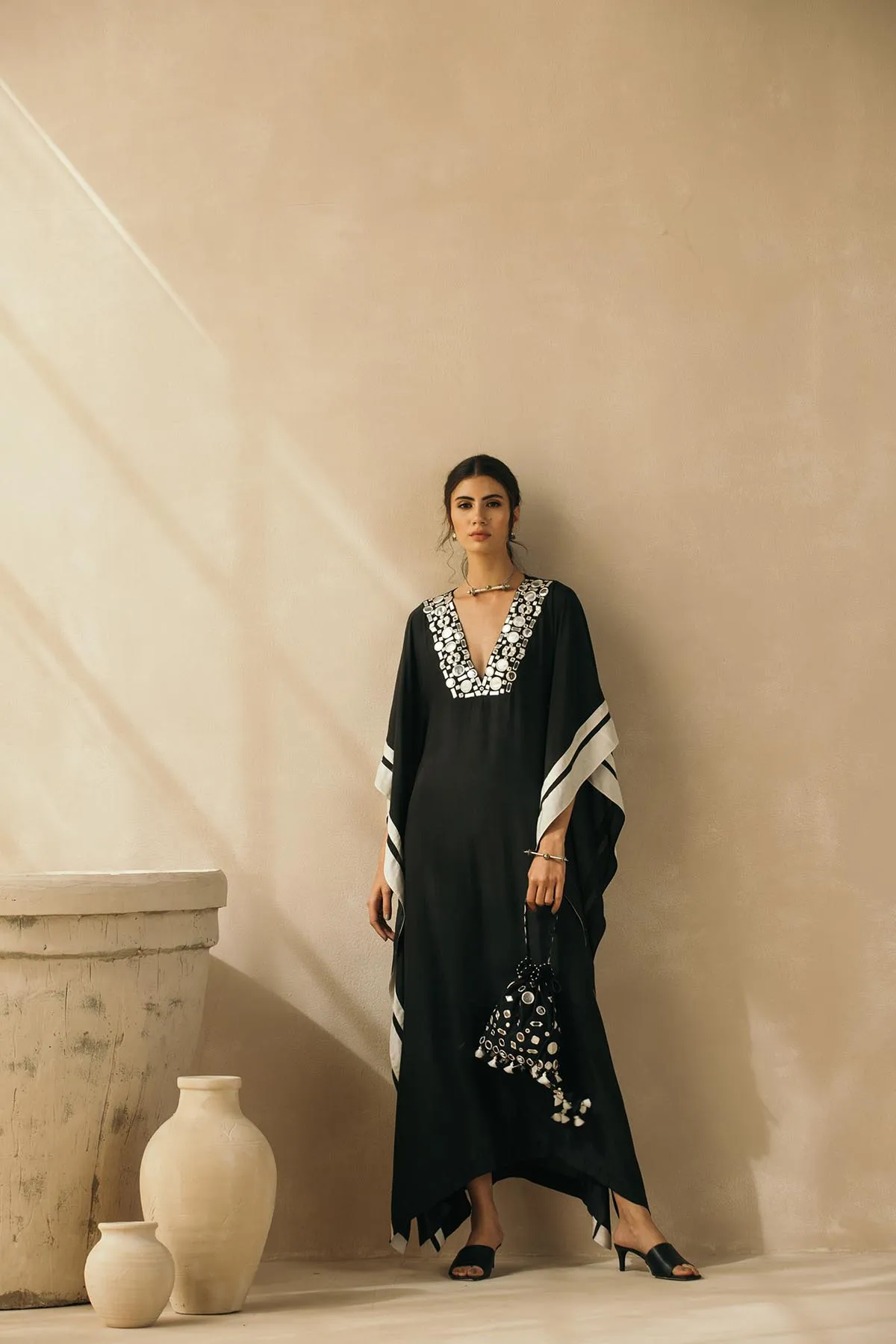 Midnight Black Mirror Kaftan