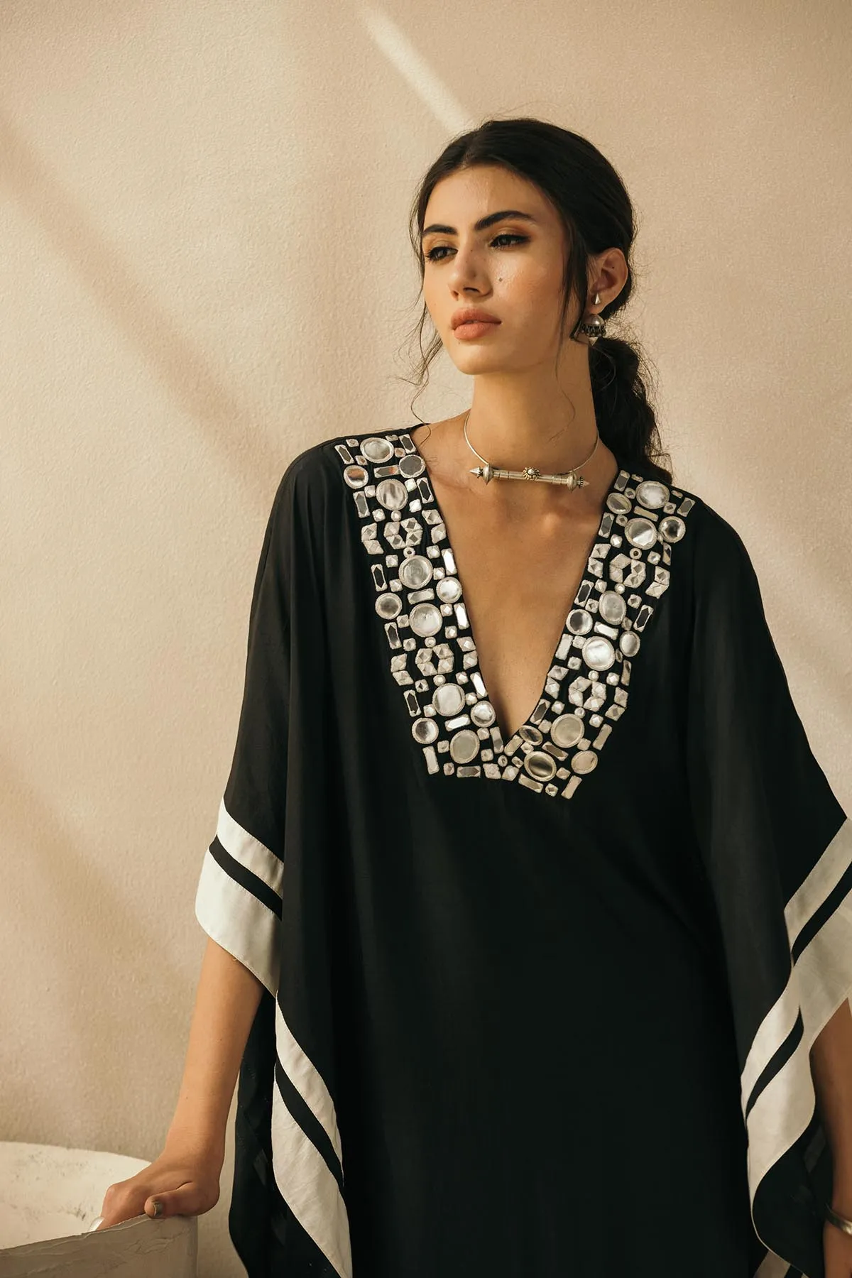 Midnight Black Mirror Kaftan