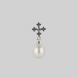 OPHELIA. Medieval Cross Stud Earring - Silver