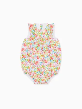 Orange Floral Isadora Baby Girl Romper