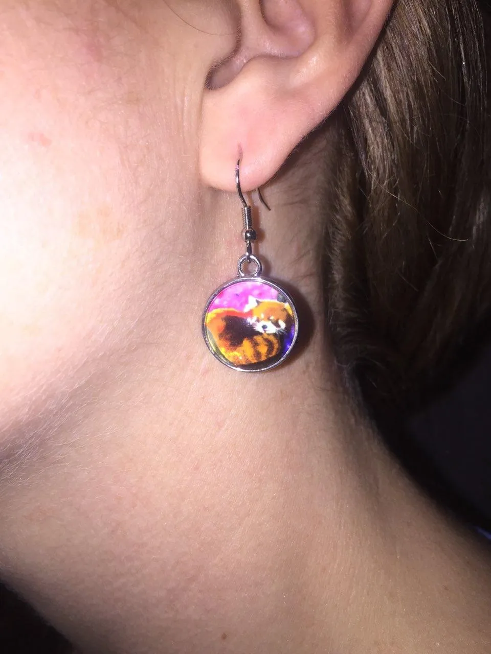 Red Panda Earrings- Shy Beauty