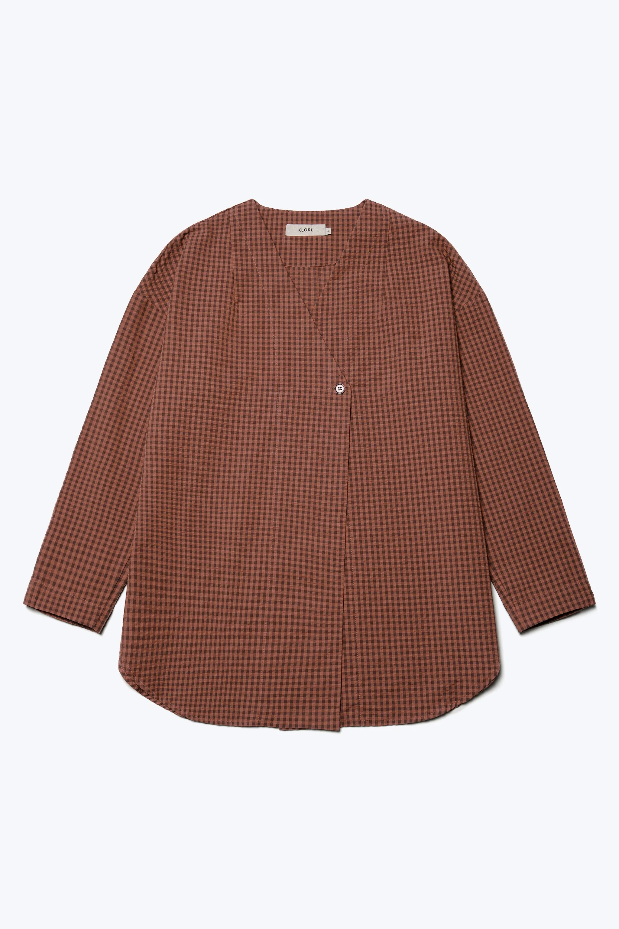 Roam L/S Blouse Brown Gingham