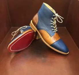 Ronald Blue & Tan Men's Boots