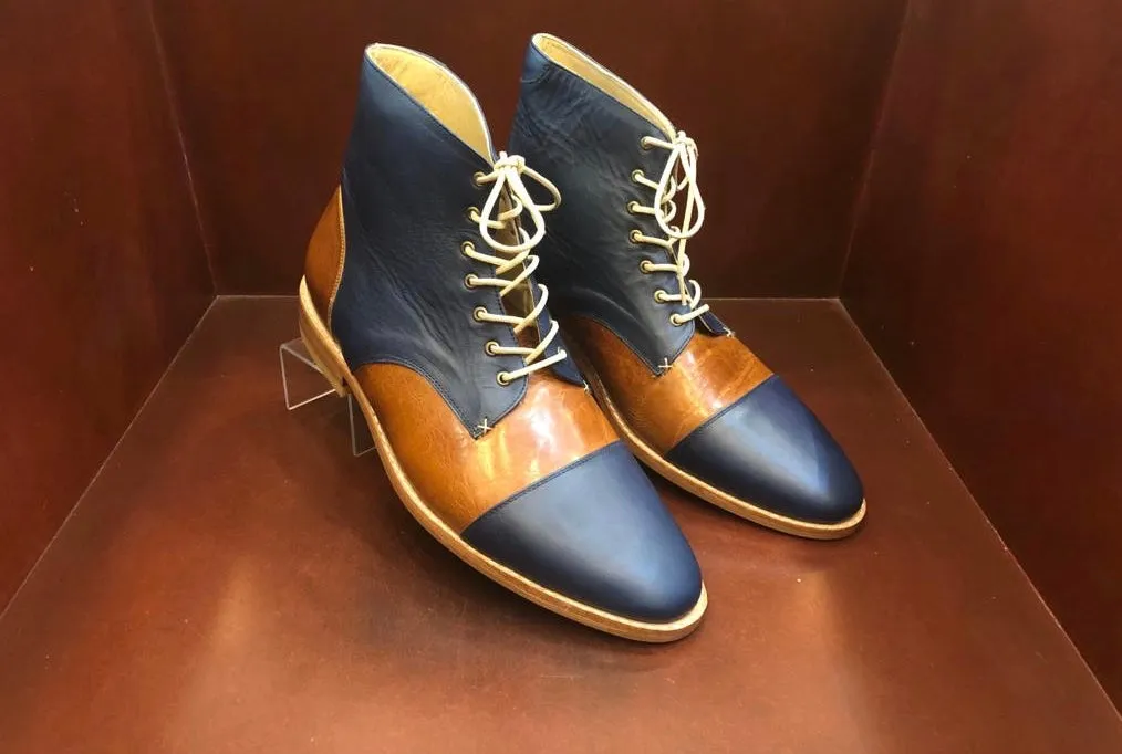 Ronald Blue & Tan Men's Boots