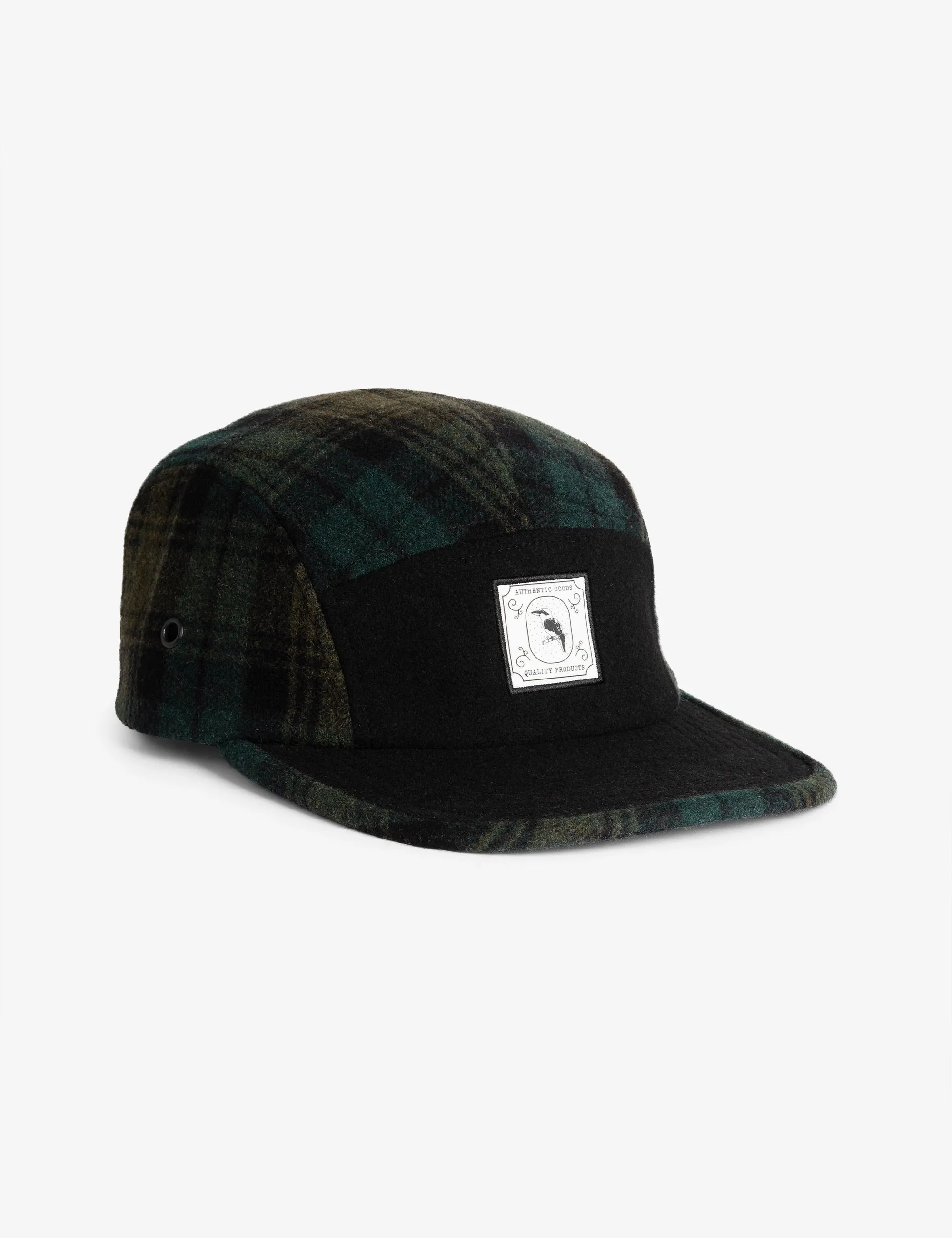 Sal Camp Cap - Black/Green Plaid