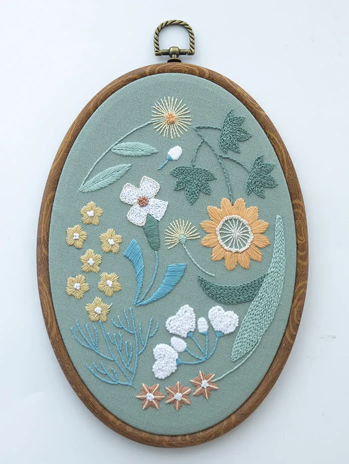 Seasons of Nature: Handmade Embroidered Wall Art for Living Room - Spring, Summer, Fall, and Winter Collection