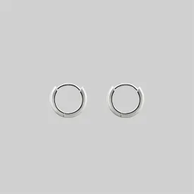 Simple Silver Clicker Hoop Earrings - 12mm