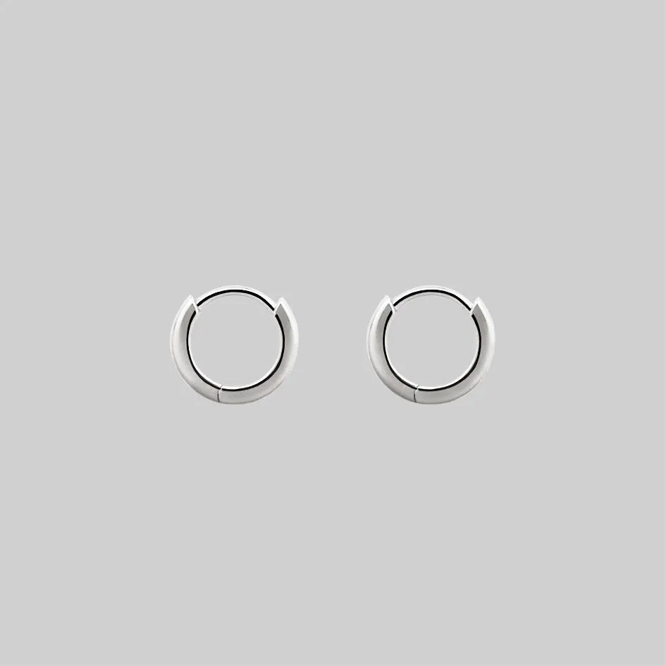 Simple Silver Clicker Hoop Earrings - 12mm