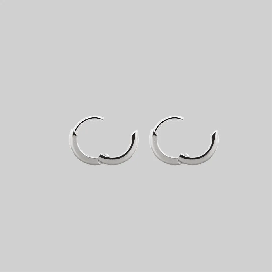 Simple Silver Clicker Hoop Earrings - 12mm