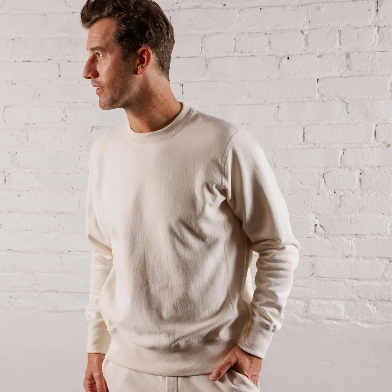 Skyline Heavyweight Fleece Crewneck in Oatmeal