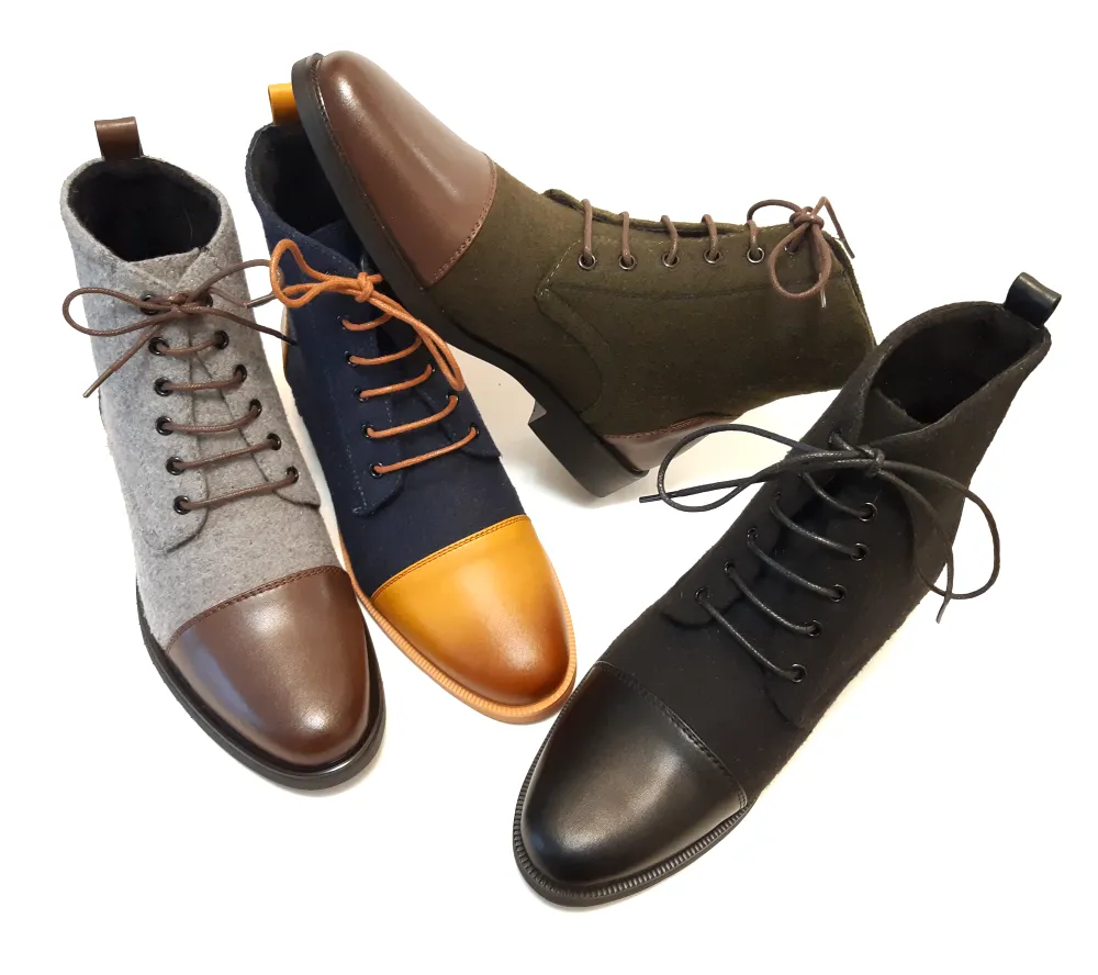 The Traveler's Toecaps in Gray and Dark Brown