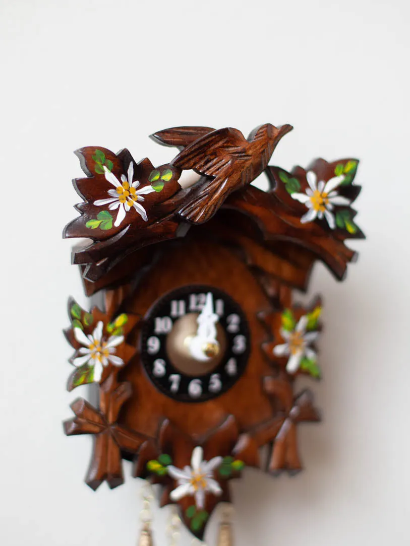 Traditional Edelweiss Cuckoo Clock