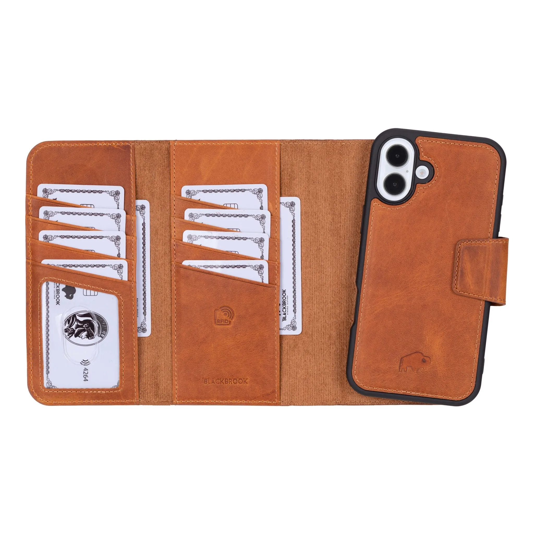 Tudor iPhone 16 Plus Wallet Case, Golden Brown