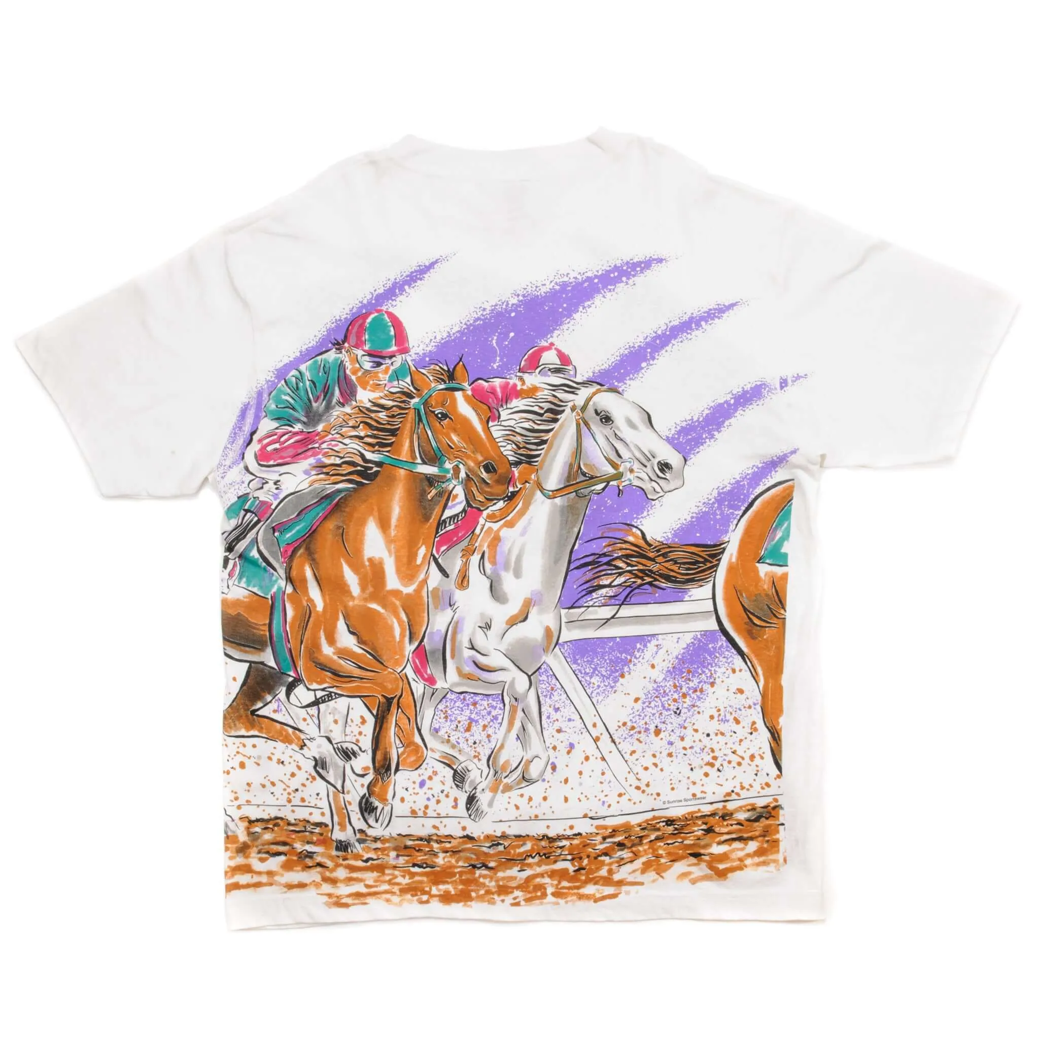 VINTAGE ALL OVER PRINT KENTUCKY DERBY TEE SHIRT 1996 SIZE LARGE